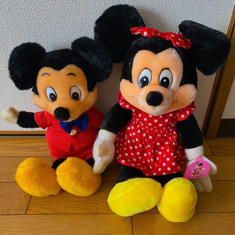 Showa retro Mickey & Minnie Disney plush #2a47bd