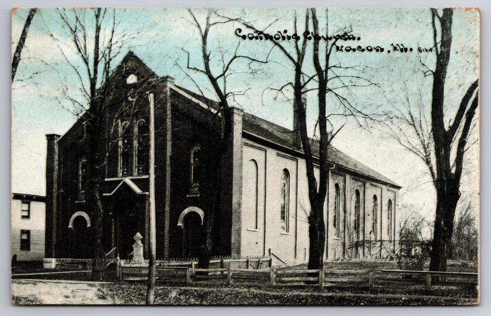Catholic Church Lacon Illinois IL c1910 Postcard