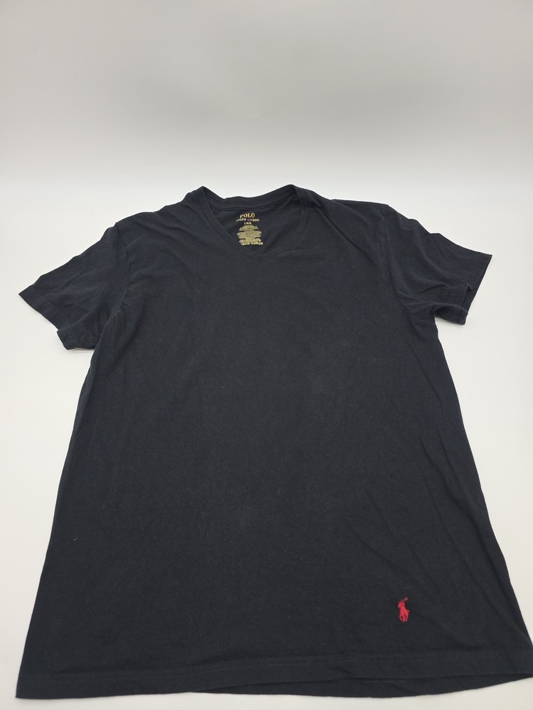 Polo Ralph Lauren T-shirt Men L Black Logo Embroidered .#46303