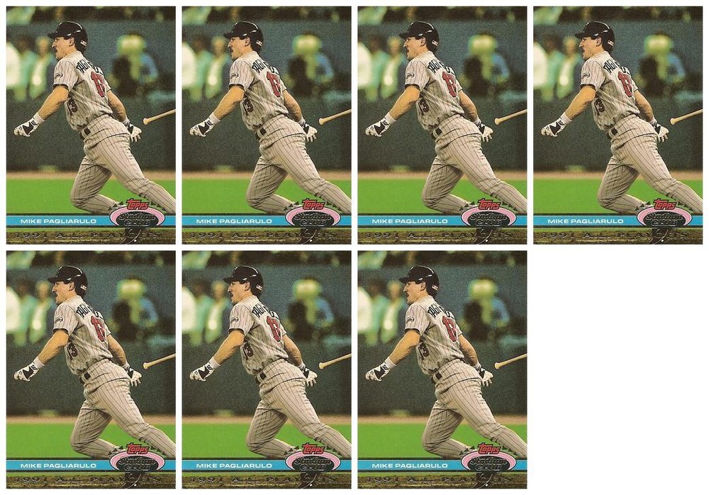(7) 1992 Stadium Club Dome Baseball #137 Mike Pagliarulo Twins Card Lot