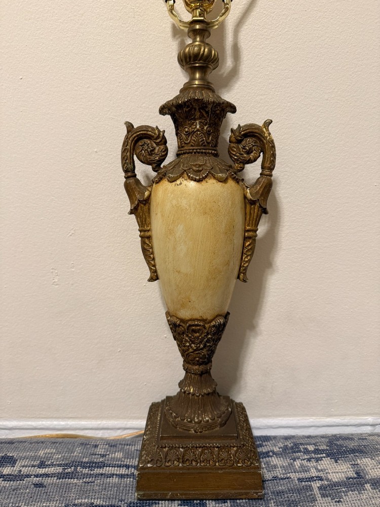 Vintage John Richard Table Lamp Urn Style Hollywood Regency Gold Ornate Base