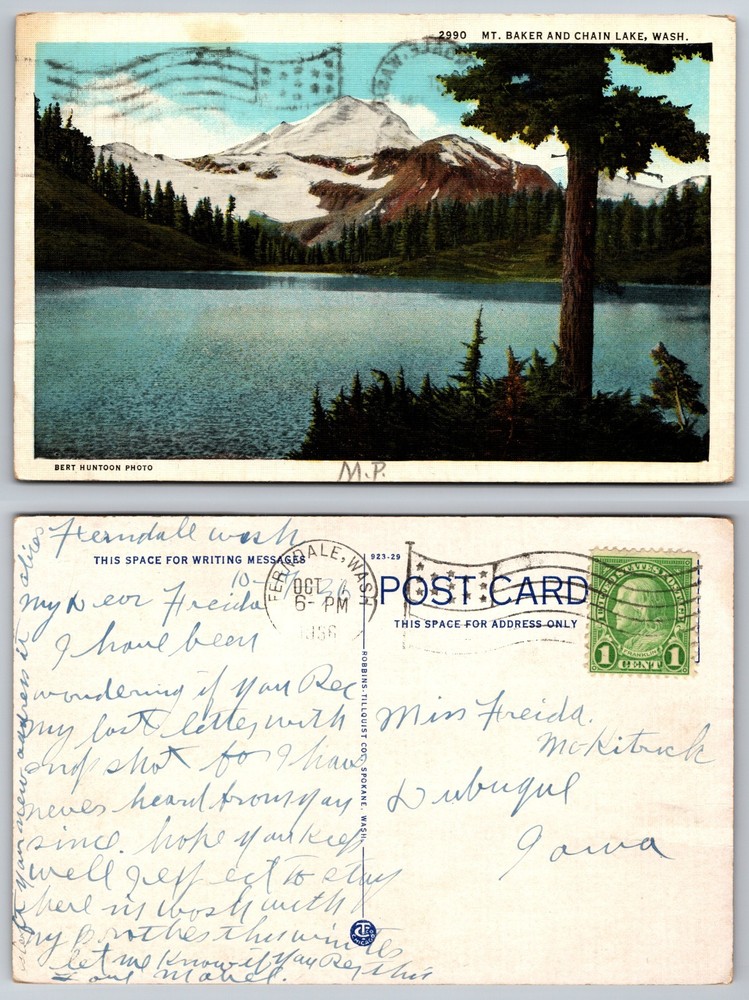 Mt Baker And Chain Lake Washington Postcard