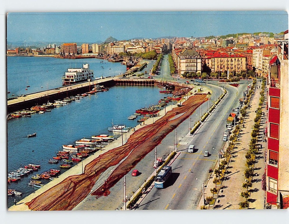 Postcard General View of the Harbour Santander Spain