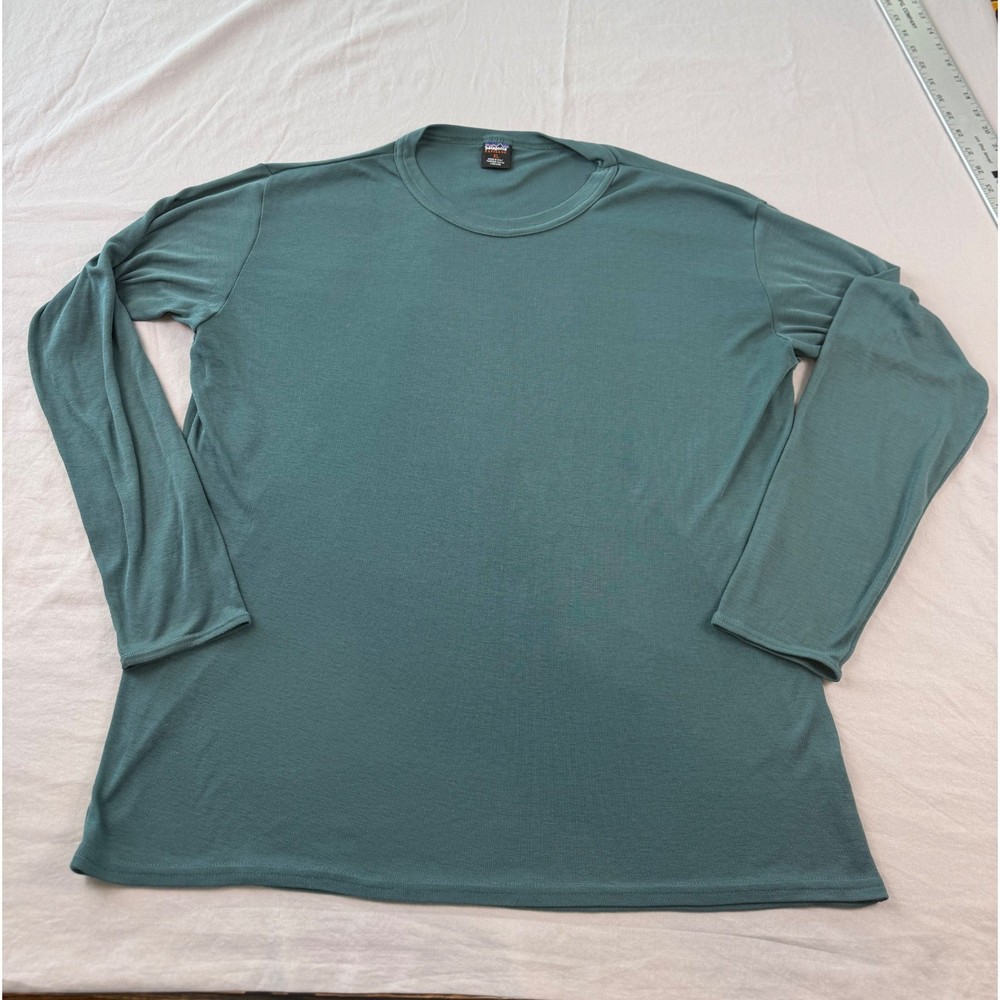 Patagonia Capilene Mens XL Long Sleeve Base Layer Shirt Crew Neck Teal Green