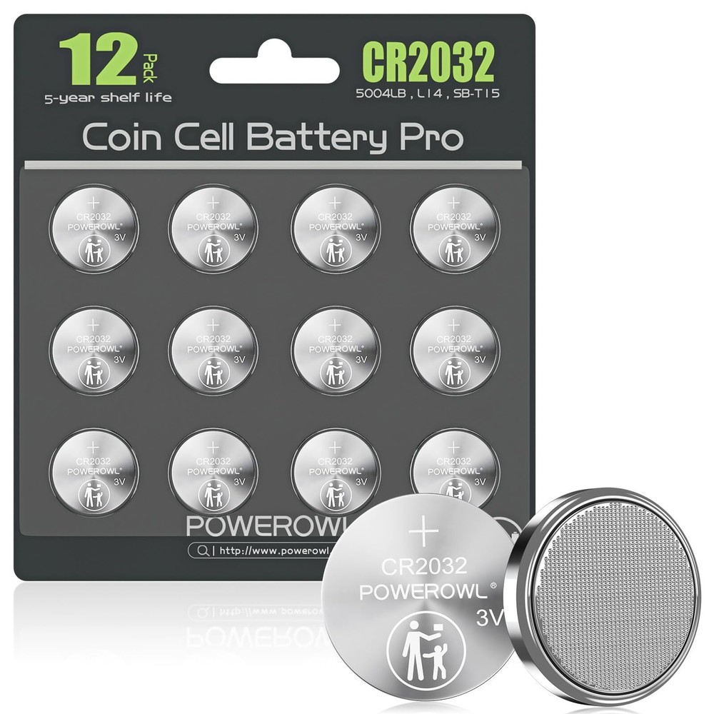 High Capacity CR2032 Battery 12 Pack - CR2032 Lithium 3V Coin Battery Replace...