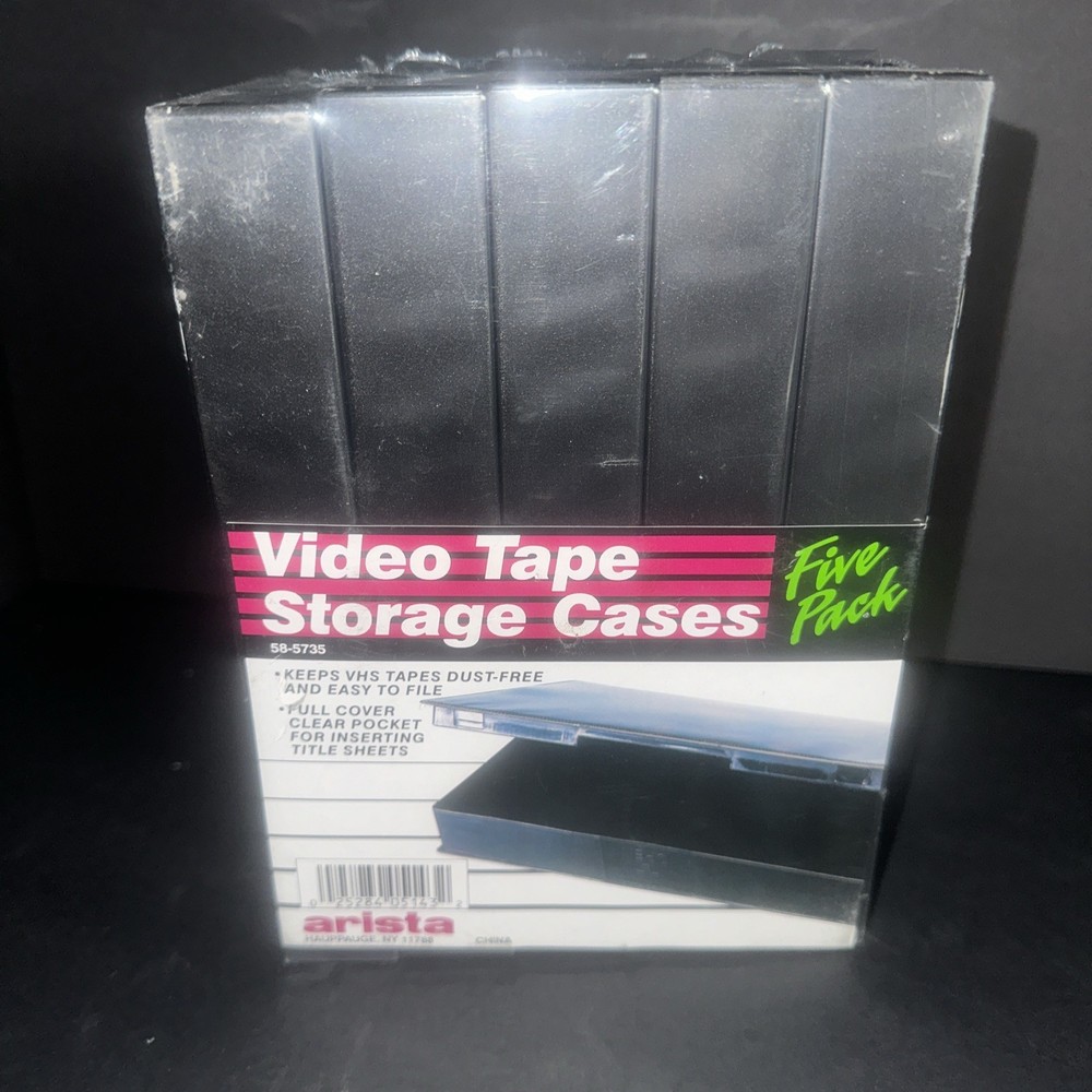 Vintage Arista Black VHS Beta Storage Cases 5-Pack