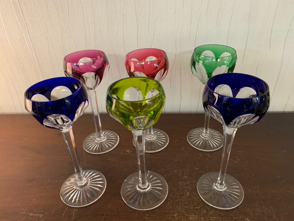 7 Rhin Wine Glasses Model Bristol Crystal Saint Louis (Price Per Unit)