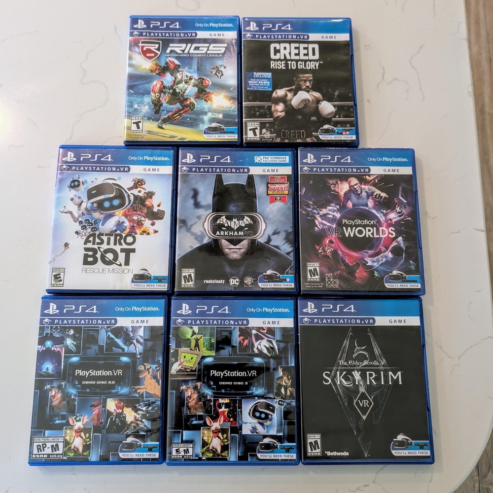 Lot Of 8 PSVR Games - PlayStation 4 - PS4 VR Video Games - All Tested & Working