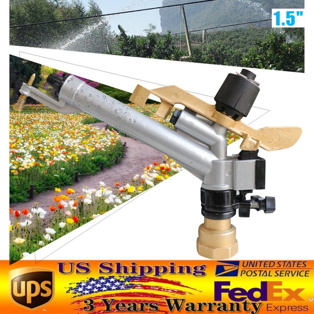 Rain Spray Gun Large Area Water Irrigation Impact Sprinkler 360° Adjustable 1.5