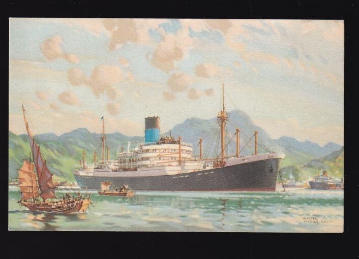 Vintage 84940 Alfred Holt & Co Blue Funnel Line Old Postcard