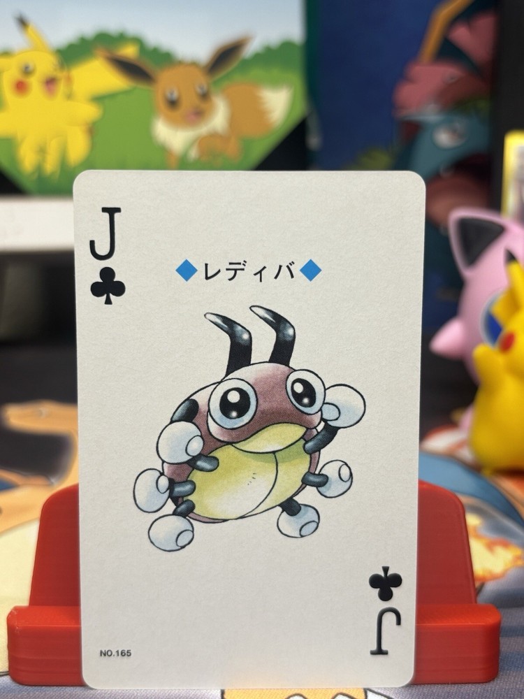 Jack of Clubs Ledyba #165 Pokémon Poker Playing Card 1999 Japan Lugia Silver NM