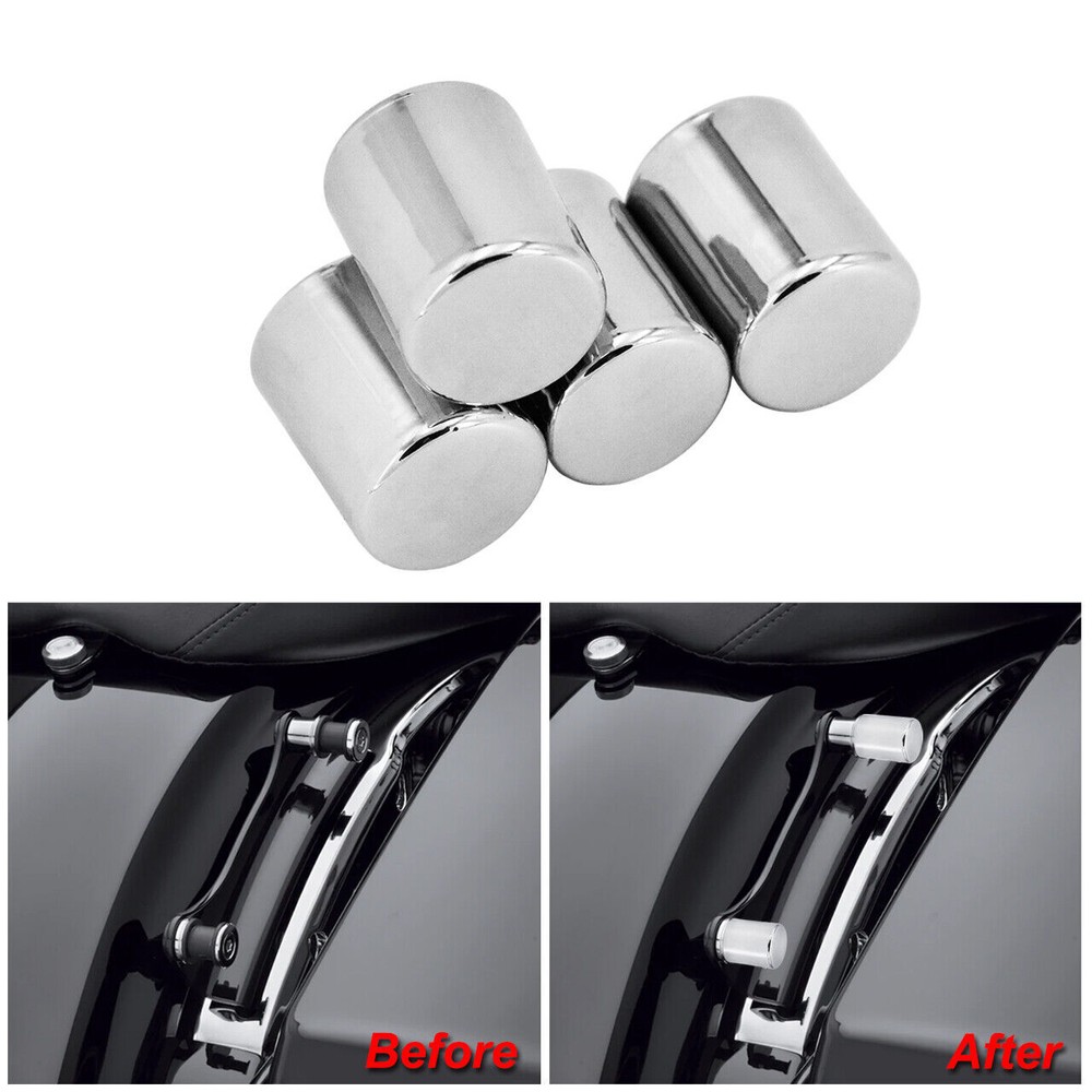 4x Chrome Docking Hardware Point Cover Kit For Harley Touring Road Street Glide