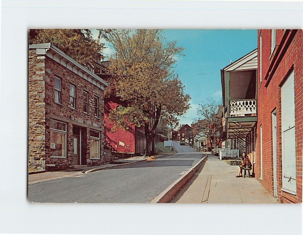 Postcard Looking Up High Street Harper's Ferry West Virginia USA