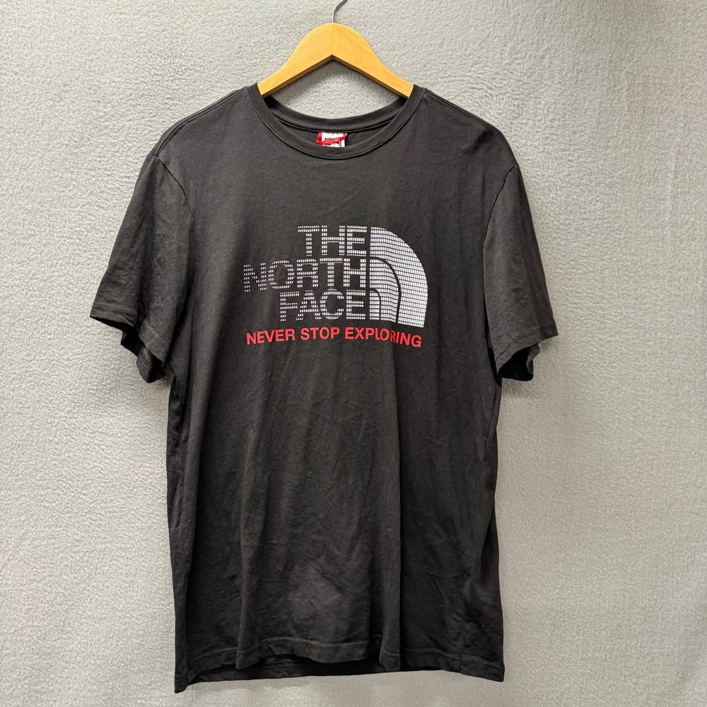 The North Face T-Shirt Mens Medium Black Short Sleeve NEVER STOP EXPLORING Tee