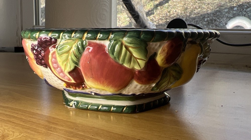 Fitz & Floyd Small Fruit Decor Serving or Candy Dish Bowl 6 Sided