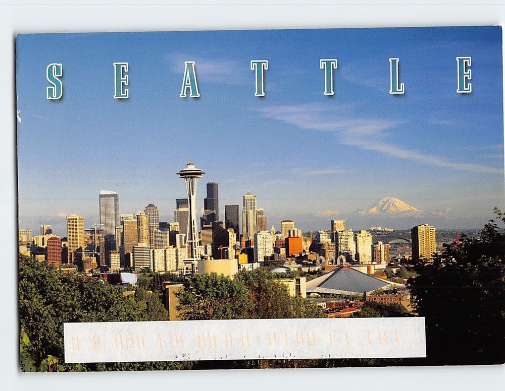 Postcard City Skyline Seattle Washington USA