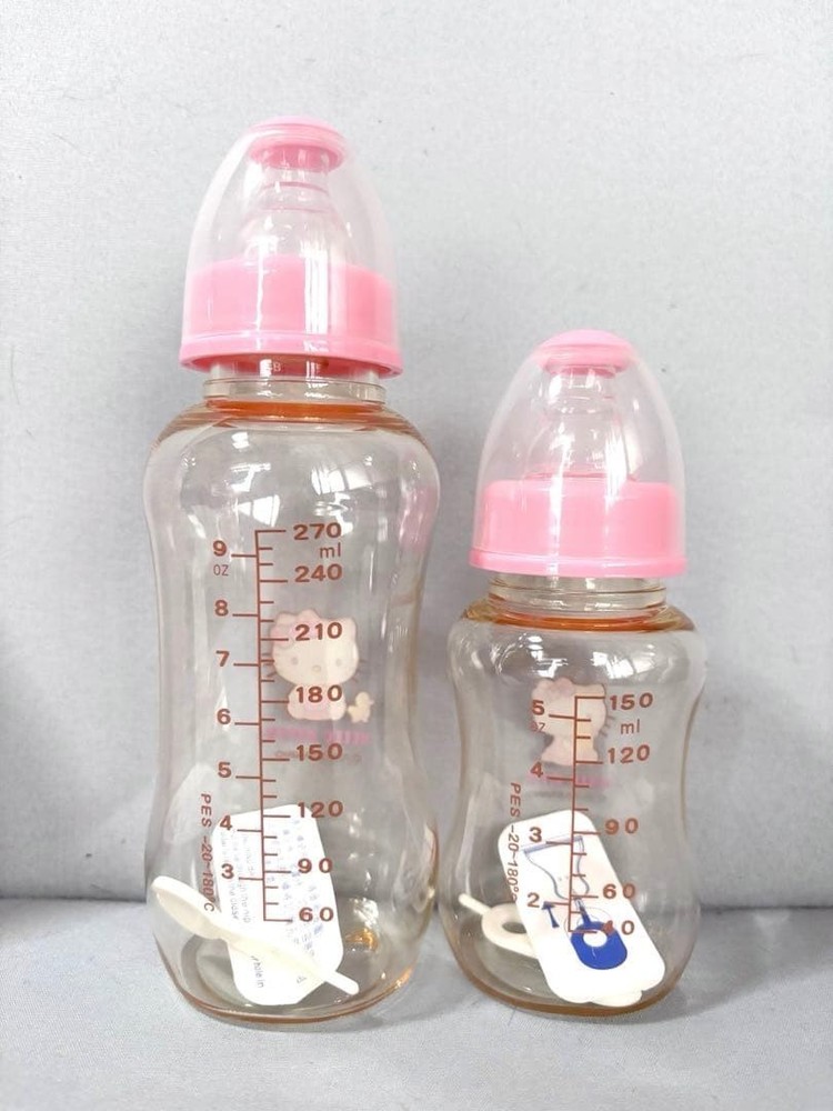 Hello Kitty Baby Bottles (2) + Pacifier & Holder Sanrio  Unused, Minor  Rare