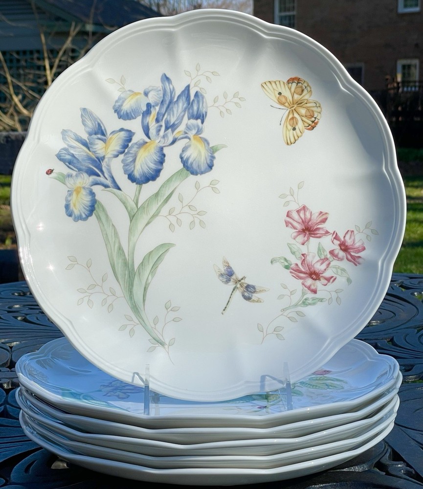 FREE SHIPPING Lenox Butterfly Meadow Dinner Plates Set Of 6 Different Patterns