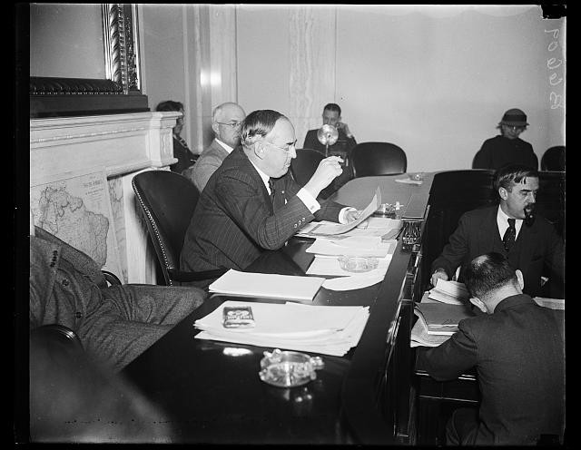 Photo:1934 1935 Conference Meeting Men at Table Government Office Map
