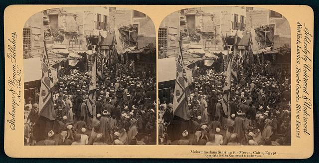 Photo of Stereograph,Mohammedans starting for Mecca,Cairo,Egypt,c1896,Muslims