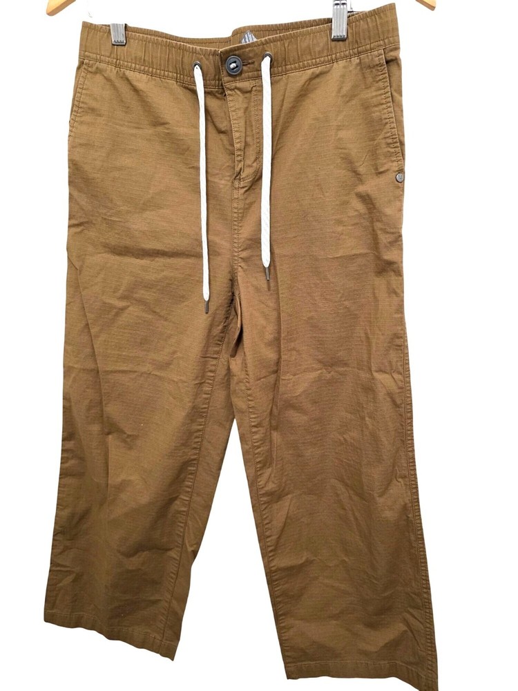 Vuori Women's Khaki Lightweight Drawstring Elastic Waist Relaxed Fit Pants Casua