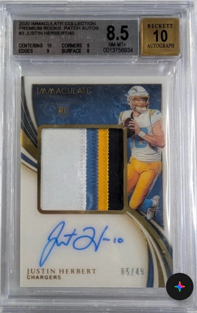 2020 Justin Herbert/49 Immaculate Collection Premium RPA MAKE OFFERS (NEED GONE)