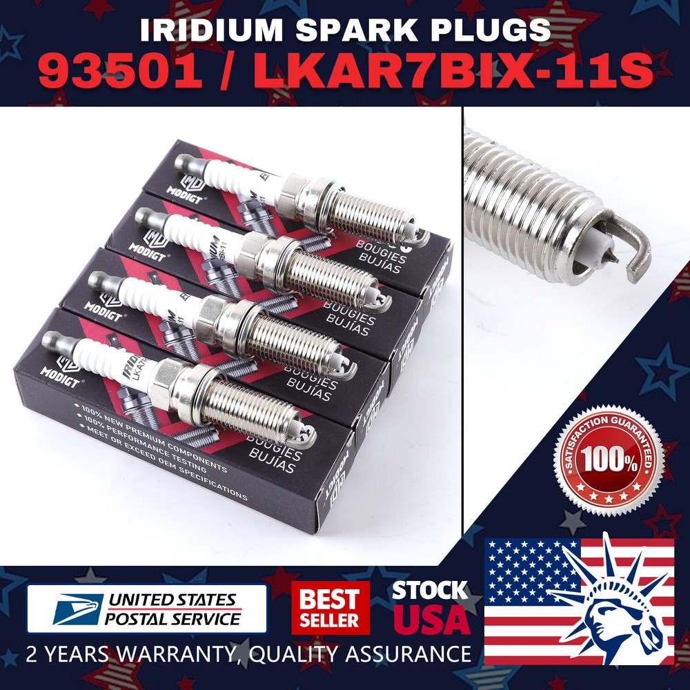 4Pcs MGT LKAR7BIX11S Iridium Spark Plugs for Acura Honda Mazda 93501