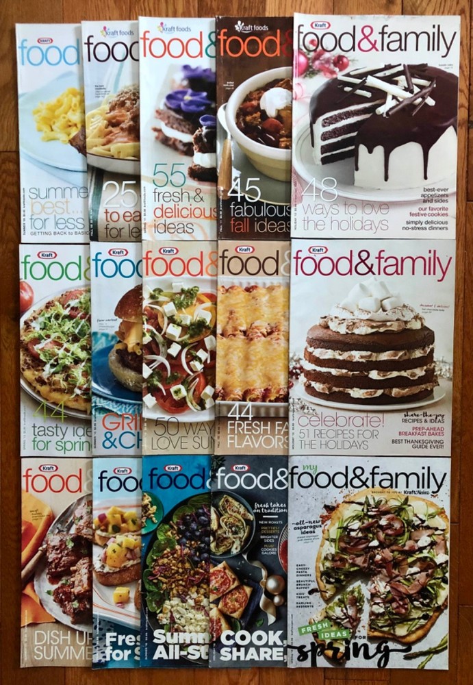 Kraft Food & Family Magazine 15 Issues Lot 2009 - 2019 + Bonus Holiday Booklet