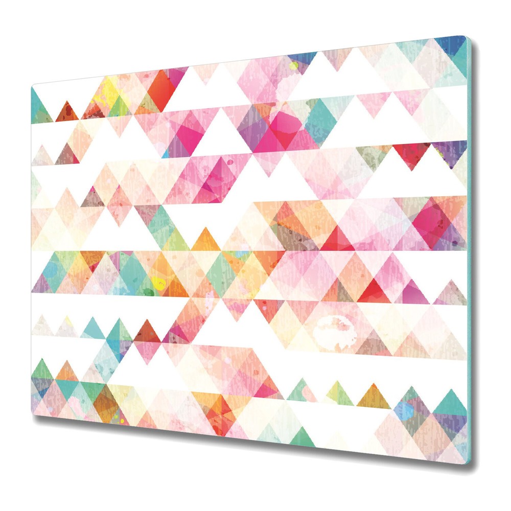 Glass Kitchen Chopping Board Rainbow Triangle Geometry Triangle Colourful 60x52