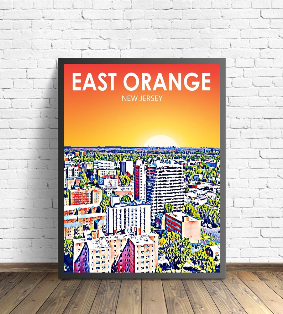 East Orange New Jersey Sunset Landscape Poster Print East Orange City Wall Art