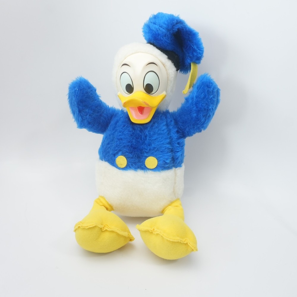 Vintage Walt Disney Land Donald Duck Rubber Face Plush California Stuffed 14