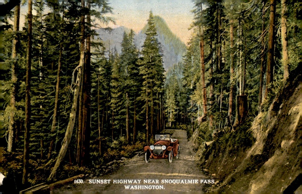 Sunset Highway near Snoqualmie Pass, Washington Postcard
