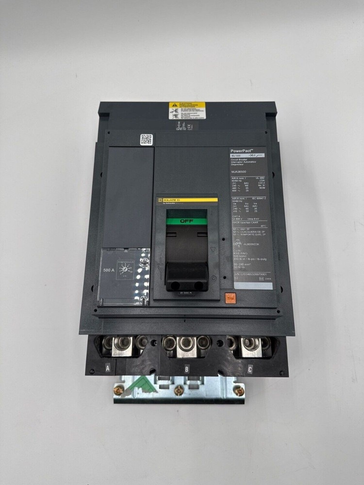 Square D MJA36500 I-Line Circuit Breaker 500A 3P 600V 3PH MJA 500 Amp 3Pole