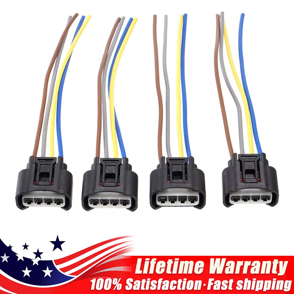 4X Ignition Coil Female Connector Plug Harness For 2002-17 Toyota Camry 2.5 3.5L
