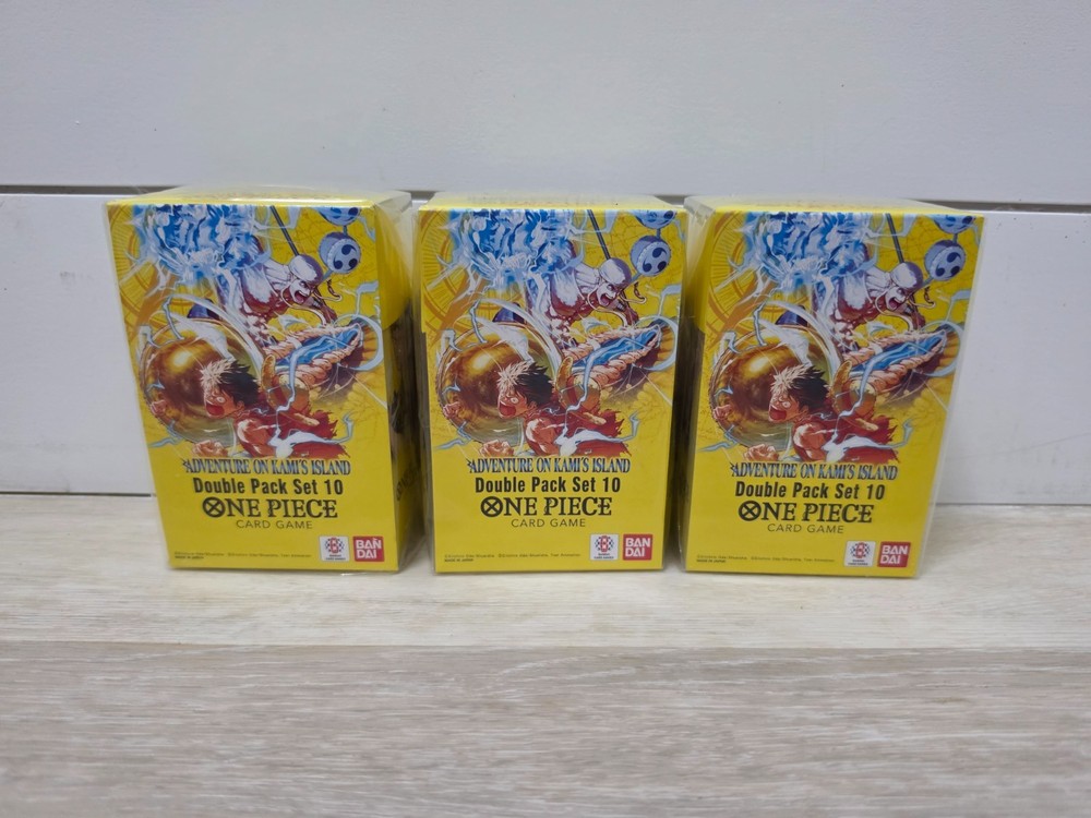 LOT OF 3 One Piece Double Pack Set Vol.10 OP15-EB04 Adventure on Kami’s Island
