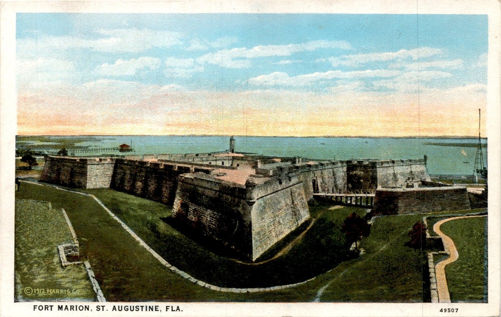 1912 Harris Co, Fort Marion, St. Augustine, Fla, Spaniards, Governor Postcard