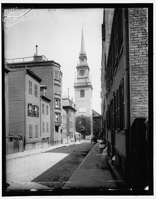 Christ Church Old North,religious buildings,alleys,Boston,Massachusetts,1890