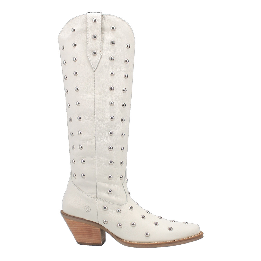 Dingo Broadway Bunny Studded White Cowgirl Boots for Women DI155-10
