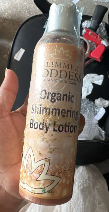 Glimmer Goddess Organic Body Bronzer Lotion Medium Bronze Shimmer 8oz