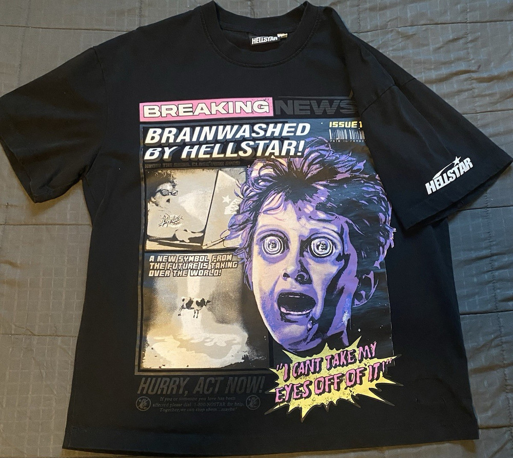 Hellstar Brainwashed Graphic Print Black Limited Edition Men's T-Shirt Size L
