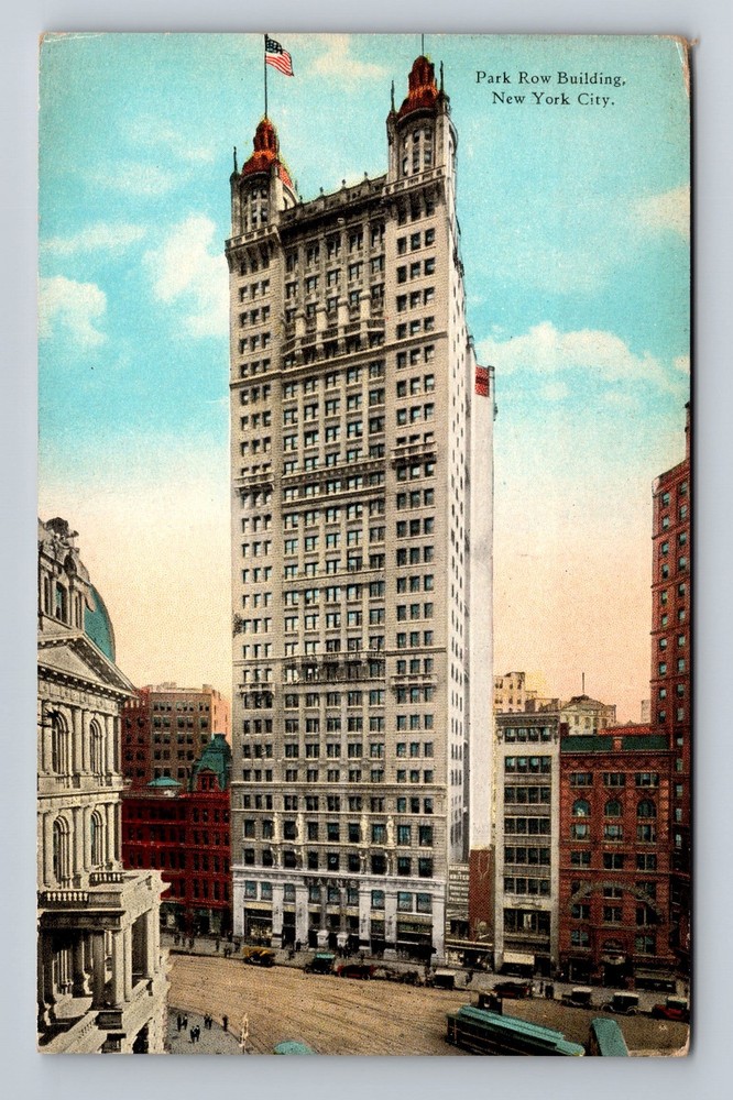 New York City NY-Park Row Building Vintage Postcard Standard Souvenir Postal PC