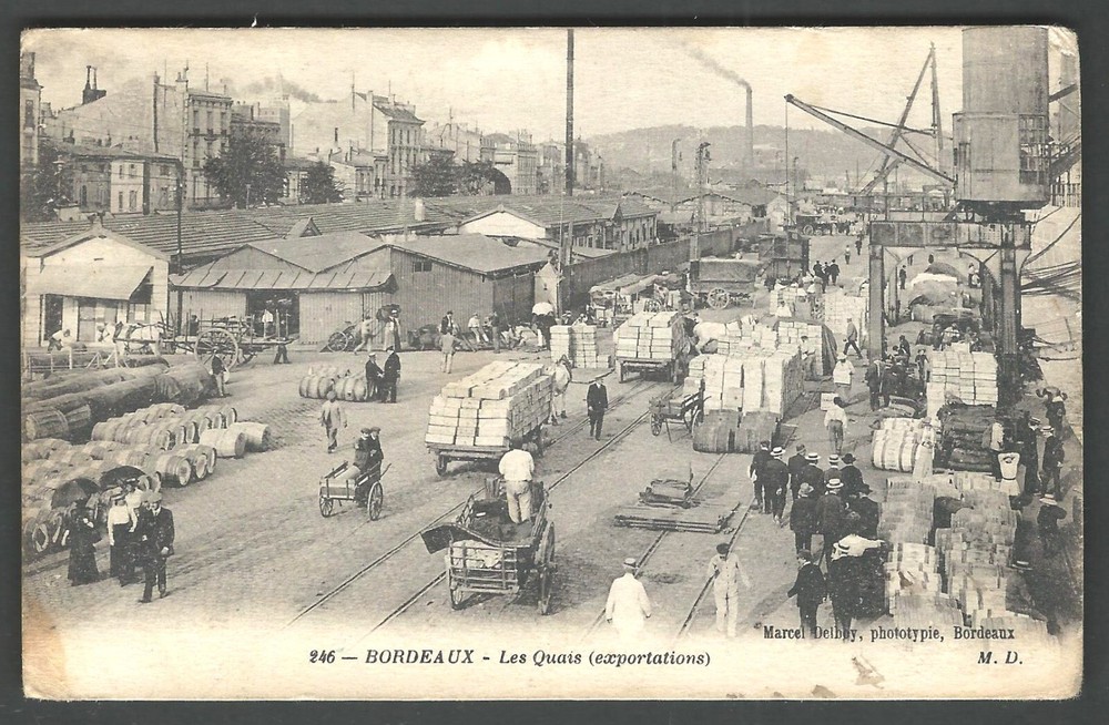BORDEAUX FRANCE Les Quais (exportations) 1920 Divided Back Postcard