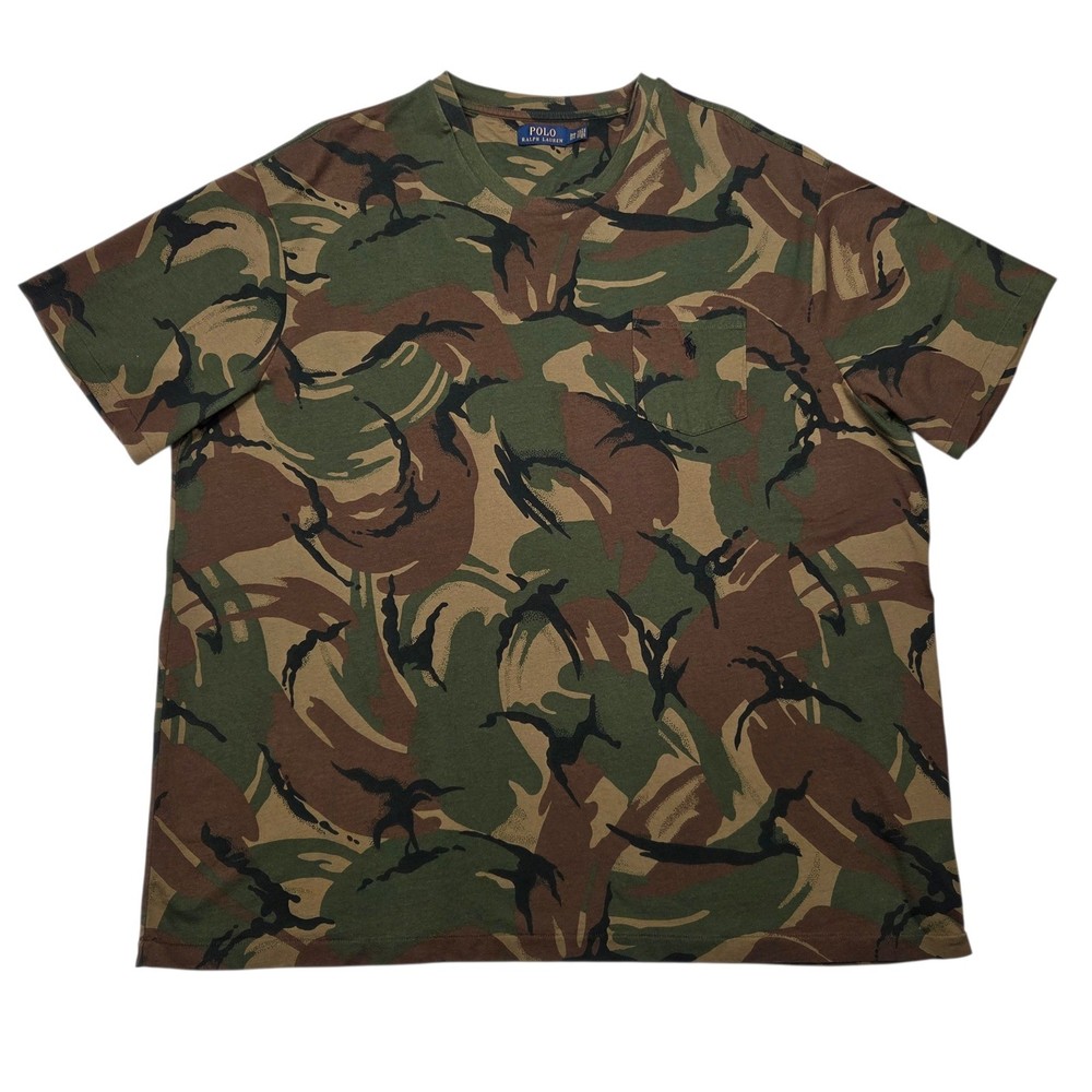New Polo Ralph Lauren Camo T-Shirt Mens 3XB Pocket Tee Short Sleeve Pony NWOT