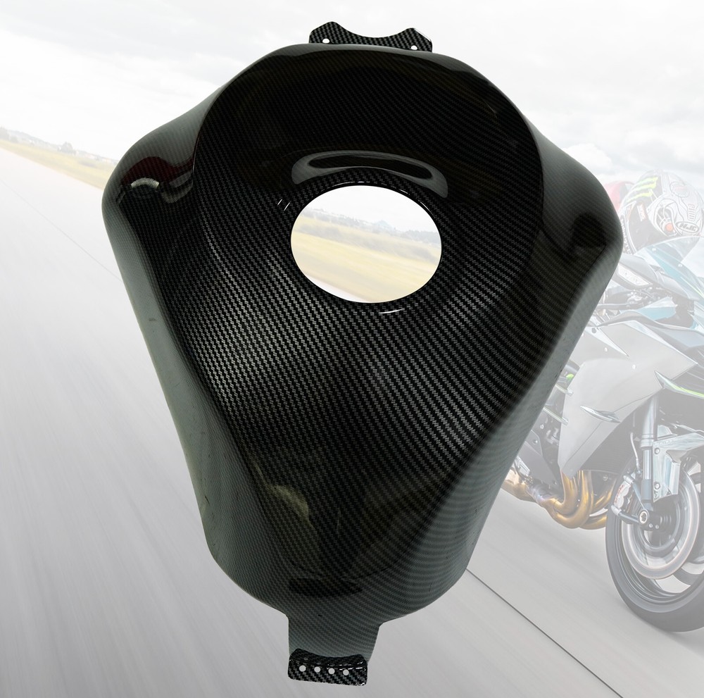 Carbon Fiber Look Fuel Gas Tank Cover Fairing For Kawasaki Ninja ZX-6R 2009-2020