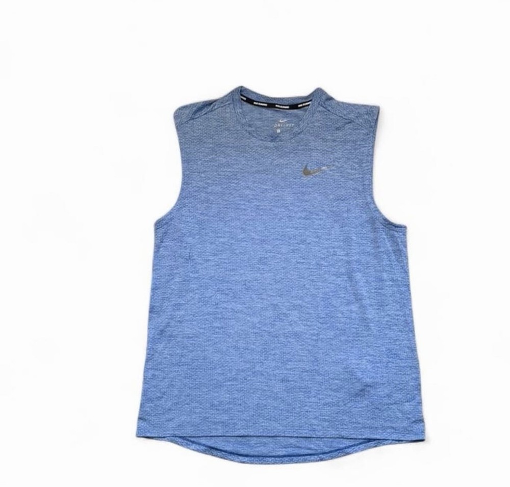 Nike Dri Fit Running Tank Top Mens L Blue Sleeveless Athletic Training Shirt