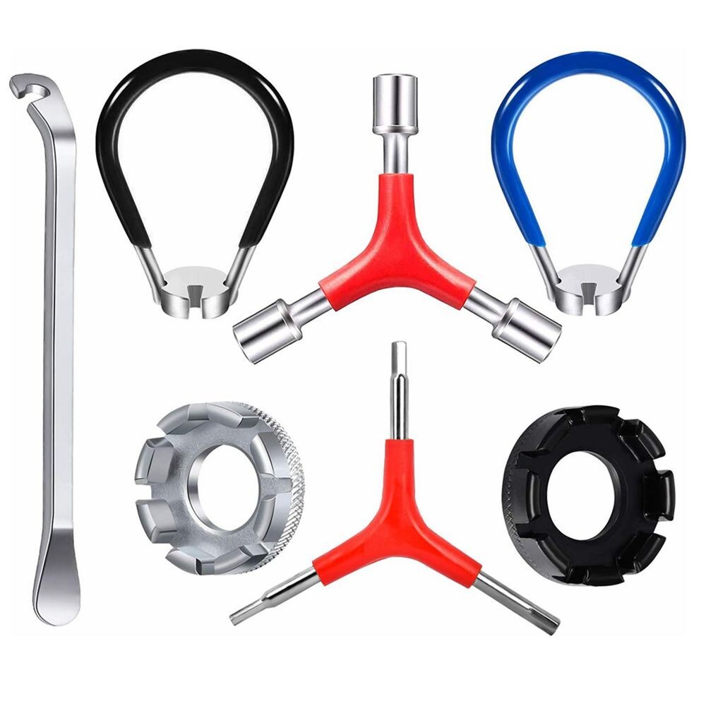 7PCS Bike Spoke Wrench Set Portable Rim Truing Tire Lever Y-Type Hex Socket C535