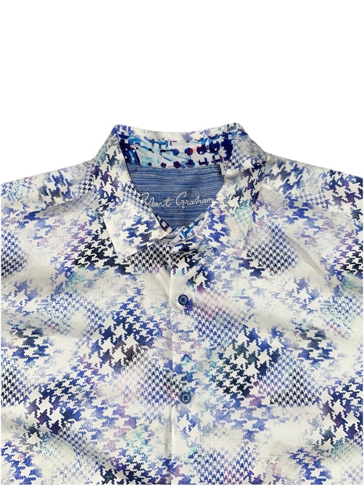 Robert Graham Classic Fit Men's Shirt Sz 2XL Short Sleeves Button Up Geometric