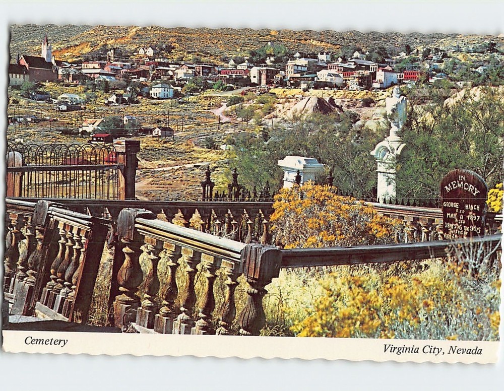 Postcard Cemetery Virginia City Nevada USA