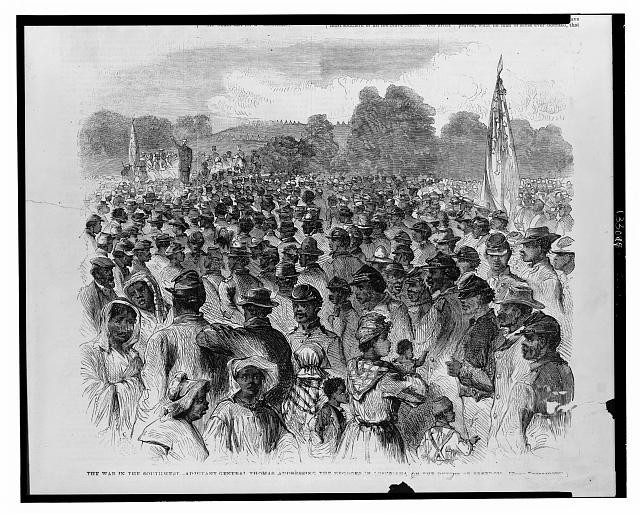 Photo:Louisiana Lorenzo Thomas 1863 Freedmen Address Crowd Civil War Print