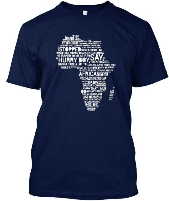Toto Africa Lyrics To Bless Rain - Stopped Say T-Shirt Made in USA Size S to 5XL